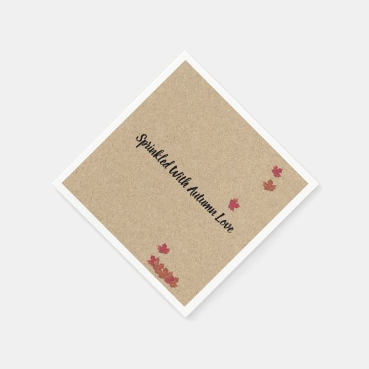 Kraft gesprinklt mit Herbst Liebe Party Napkins Serviette (Ecke)