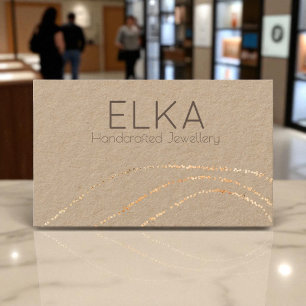 Kraft Gold Dots Designer Business Card Visitenkarte