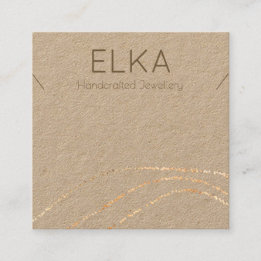 Kraft Gold Dots Square Nekklace Display Card Quadratische Visitenkarte