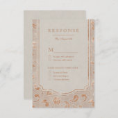 Kraft gold Lace rustikale Country Hochzeit UAWG RSVP Karte (Vorne/Hinten)