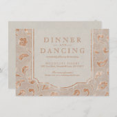 Kraft gold Lace rustikaler Empfang für Hochzeiten Begleitkarte (Vorne/Hinten)