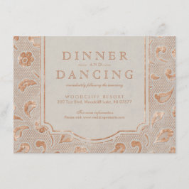 Kraft gold Lace rustikaler Empfang für Hochzeiten Begleitkarte