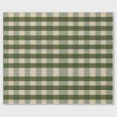 Kraft Green Country Farm Gingham Kariert Weihnacht Geschenkpapier (Flach)