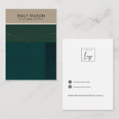 KRAFT GREEN FARBBLOCK NECKLACE BRACELET DISPLAY VISITENKARTE (Vorne/Hinten)