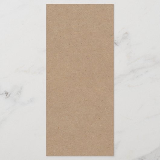 Kraft Greenery Wedding Menu Card Menükarte (Rückseite)