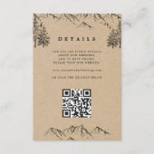 Kraft Hand gezeichnet Berge QR Hochzeitdetails Begleitkarte (Vorderseite)