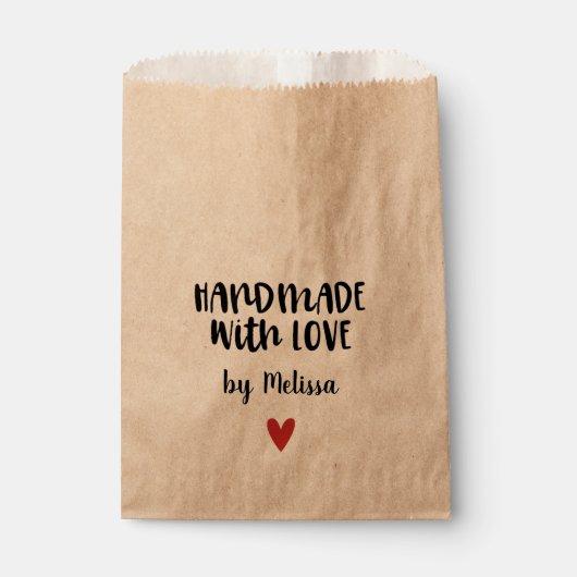 Kraft Handgefertigt mit Liebe Geschenktütchen (Vorderseite)