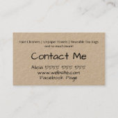 Kraft-Handgefertigte Abfallprodukte Visitenkarte (Rückseite)