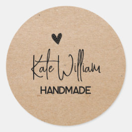  kraft handmade by stickers for handmade item