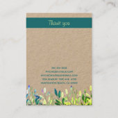 Kraft Handmade Earring Display Floral Boho aquamar Visitenkarte (Rückseite)