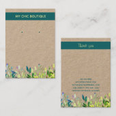Kraft Handmade Earring Display Floral Boho aquamar Visitenkarte (Vorne/Hinten)