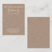 Kraft Handmade Ohrringe Schmuck Display Card Visitenkarte (Vorne/Hinten)