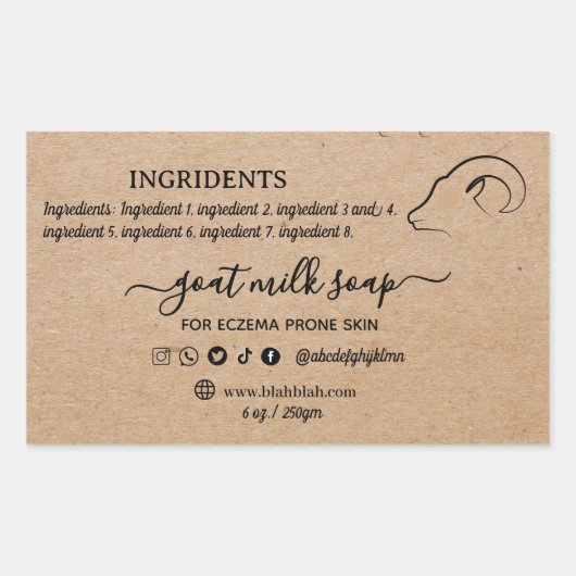 Kraft-Hausgeflügel-Seifenetikett-Aufkleber Rechteckiger Aufkleber (Vorderseite)