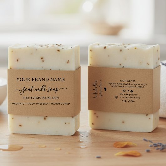 Kraft-Hausgemachte Bauchband-Seifenverpackung Einladungsbanderole