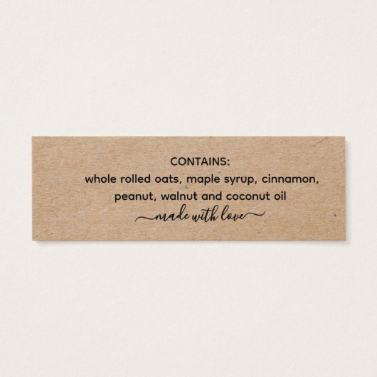 Kraft-Hemisphade-Granola-Etikett (Rückseite)