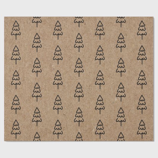 Kraft Hintergrund mit Minimalistischem Schwarzen W Geschenkpapier (Flach)