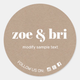 Kraft hinzufügen runder aufkleber