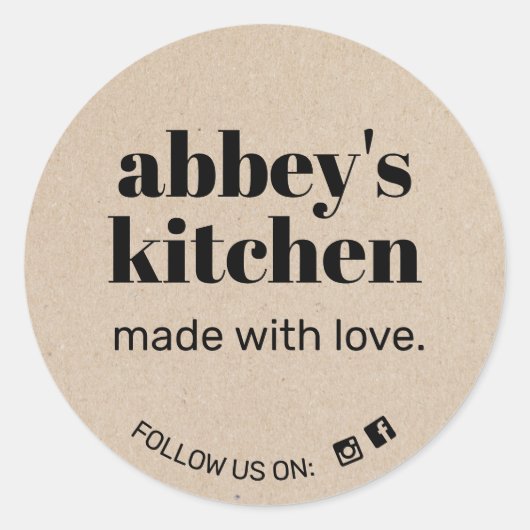 Kraft Hinzufügen von gebackenen Gütern zum Logo Runder Aufkleber (Vorderseite)