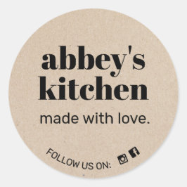 Kraft Hinzufügen von gebackenen Gütern zum Logo Runder Aufkleber