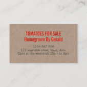 Kraft Homegrown Garden Tomate Visitenkarte (Rückseite)