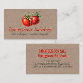 Kraft Homegrown Garden Tomate Visitenkarte (Vorne/Hinten)