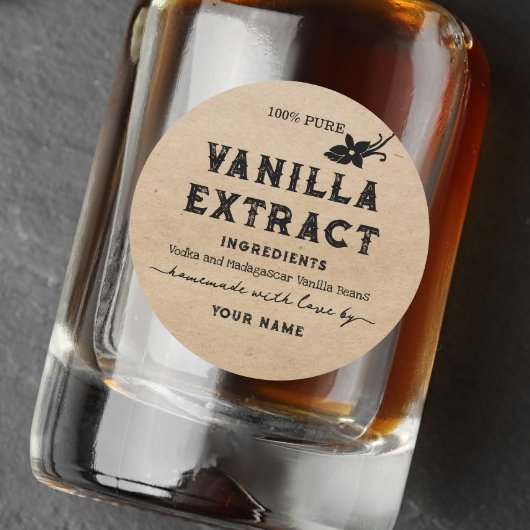 Kraft Homemade Vanilla Extract Round-Label Runder Aufkleber
