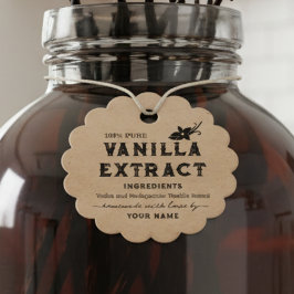 Kraft Homemade Vanilla Extrahieren Round-Label-Tag Geschenkanhänger