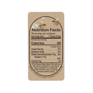 Kraft Honey Nutrition Fakt Bee Comb Säugling Warnu Adressaufkleber