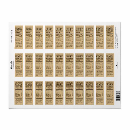 Kraft Honey Nutrition Fakten Rücksendeadresse (Vorne)