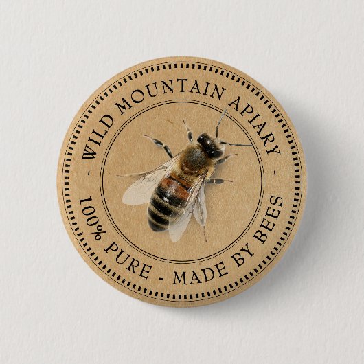 Kraft Honeybee Apiary Farmer's Market Button (Vorderseite)