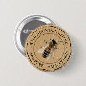 Kraft Honeybee Apiary Farmer's Market Button (Vorne & Hinten)
