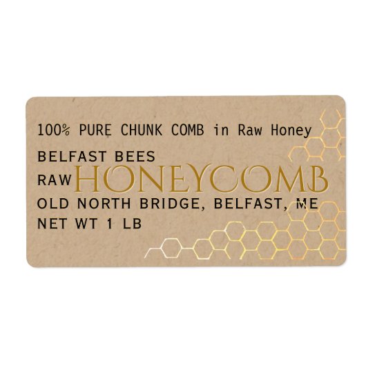 Kraft Honeycomb Label Gold Honey (Vorne)