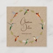 Kraft Hummingbird Business Card Quadratische Visitenkarte (Vorderseite)