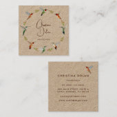 Kraft Hummingbird Business Card Quadratische Visitenkarte (Vorne/Hinten)
