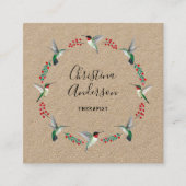 Kraft Hummingbird Wreath Quadratische Visitenkarte (Vorderseite)