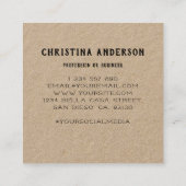 Kraft Hummingbird Wreath Quadratische Visitenkarte (Rückseite)