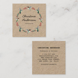 Kraft Hummingbird Wreath Quadratische Visitenkarte