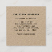 Kraft Hummingbird Wreath Quadratische Visitenkarte (Rückseite)