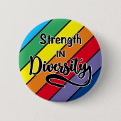 "Kraft im Diversity" Rainbow-Inklusivität Button (Vorderseite)