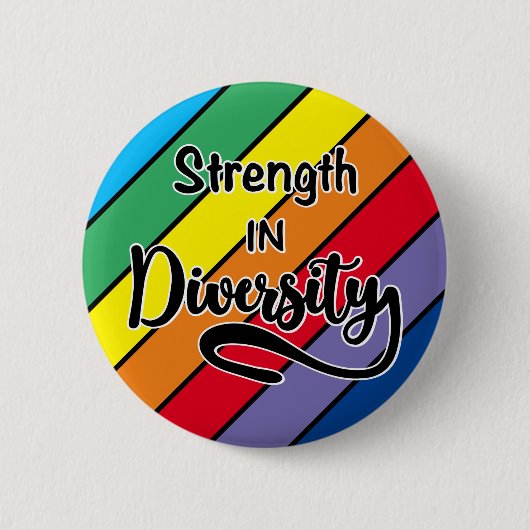 "Kraft im Diversity" Rainbow-Inklusivität Button (Vorderseite)