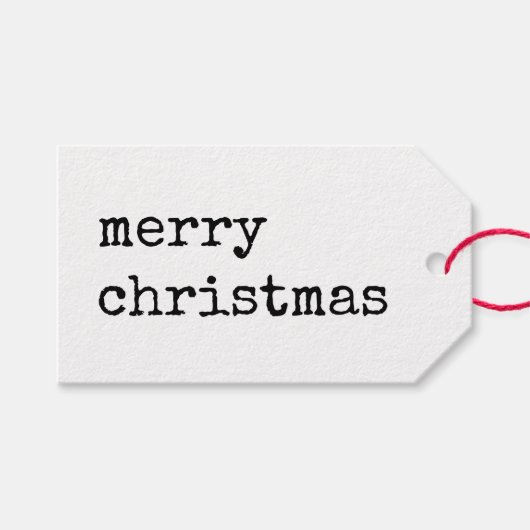 Kraft Inimalist Frohe Weihnachten Geschenkanhänger (Vorderseite (Horizontal))