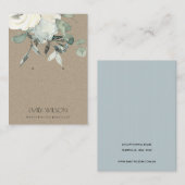 KRAFT IVORY WHITE FLORAL BUNCH EARRING ANZEIGE VISITENKARTE (Vorne/Hinten)