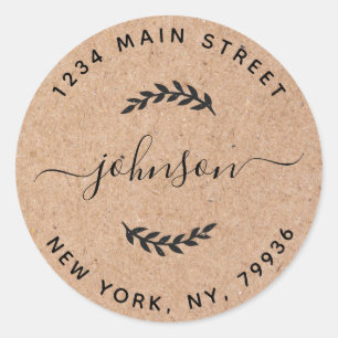 Kraft kreieren Ihre eigene runde Rücksendeadresse Runder Aufkleber