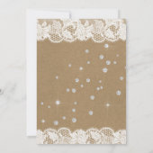 Kraft & Lace Diamond Wedding Dress Brautparty Einladung (Rückseite)