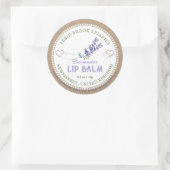 Kraft Lavender Lip Balm Label mit Herz Runder Aufkleber (Tasche)