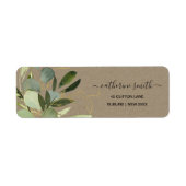 KRAFT LEAFY GREEN GOLD FOLIAGE WATERCOLOR ADRESSE (Vorne)