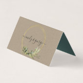 KRAFT LEAFY GREEN GOLD FOLIAGE WEDING PLATZKARTE (Rückseite)