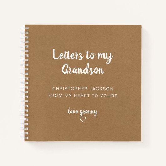 Kraft Letters to My Grandson Keepake Journal Notizblock (Vorderseite)