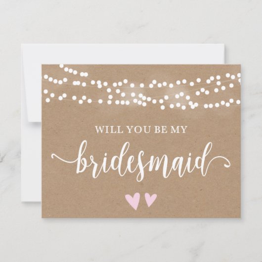 Kraft-Leuchten werden Sie meine Bridesmaid sein Einladung (Vorderseite)