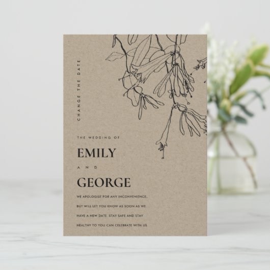 KRAFT LINE ZEICHNEND BLUMENÄNDERUNG DER DATENKARTE DANKESKARTE (Stehend Vorderseite)